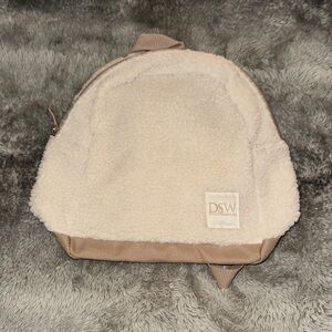 DSW Beige and Brown Fleece Backpack